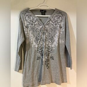 Paradisio long sleeve bejewelled top